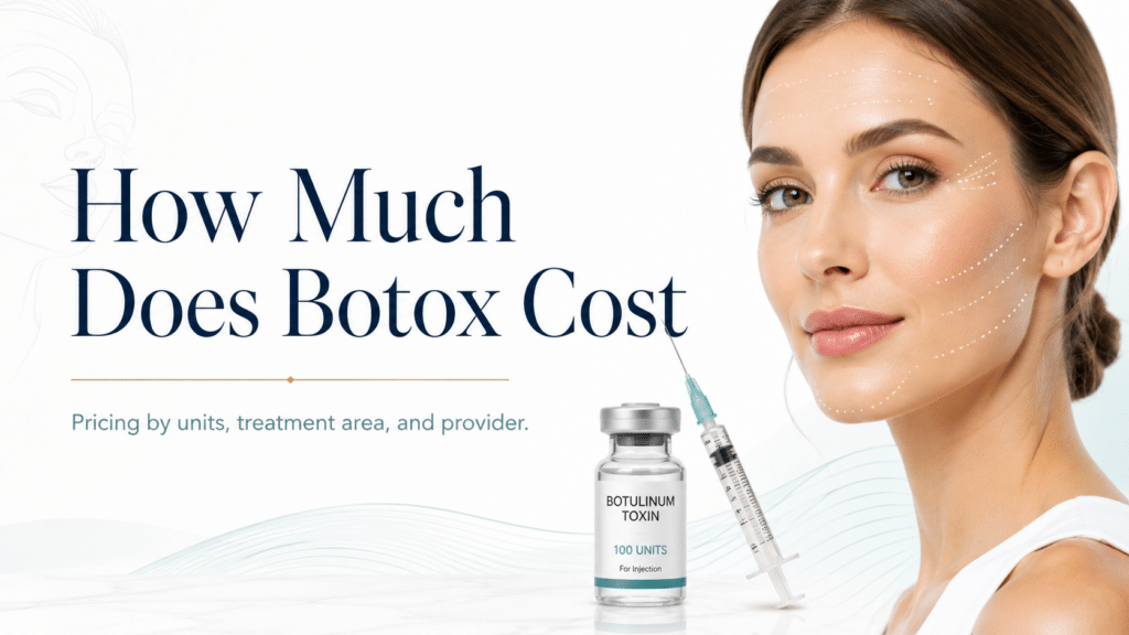How much does Botox cost featured image showing facial treatment pricing by units, treatment area, and provider