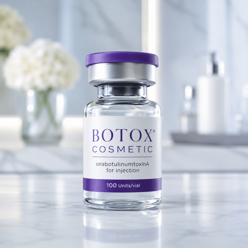 Botox Vs Jeuveau 2 Botox Cosmetic Vial On Clean Clinical Background For Botox Vs Jeuveau Comparison Article